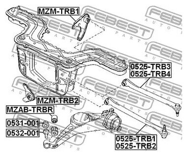 Гайка-эксцентрик FORD MAVERICK/MAZDA TRIBUTE 00-07 FEBEST 0531-001 - фотография № 4