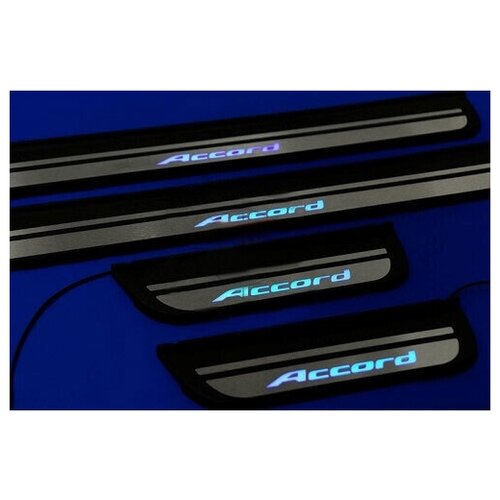 фото Накладки на пороги с подсветкой для honda accord viii 2008-2010 autonew16