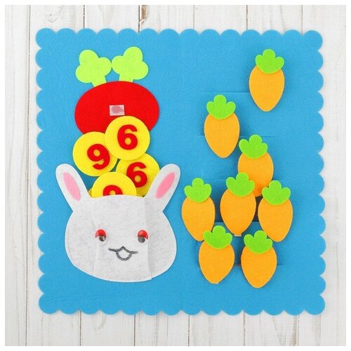 фото Развивающий коврик учим цифры «садовод» из фетра + прищепки mikimarket