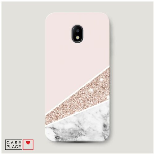 фото Чехол пластиковый samsung galaxy j3 2017 блестящий розовый мрамор case place