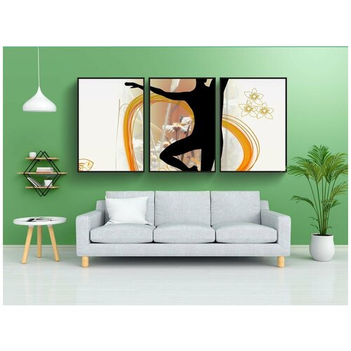 фото Набор модулных постеров для интерьера "танцевать, танцор, силуэт" 60x90 см. в тубусе, без рамки lotsprints