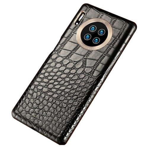 фото Чехол-накладка mypads premium для huawei mate 40 pro (noh-nx9) экзотический обтянутый качественной импортной натуральной кожей теленка с фактурным тиснением крокодила черный