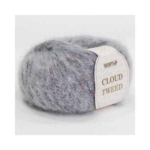 Пряжа Seam Cloud Tweed Цвет. 84194, серый, 2 мот, альпака файн - 40%, вискоза - 30%, полиамид - 30%