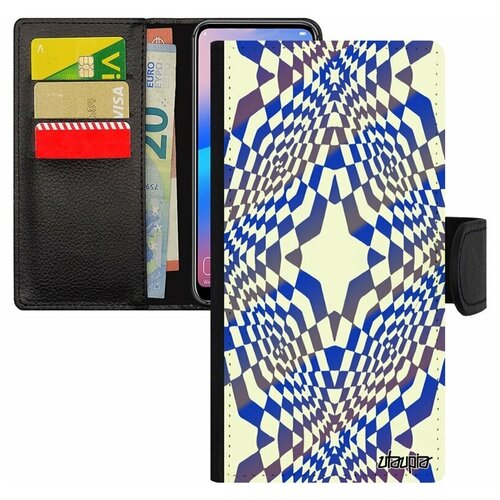 фото Чехол книжка на смартфон samsung galaxy s7 edge, "иллюзия звезда" ромб узор utaupia