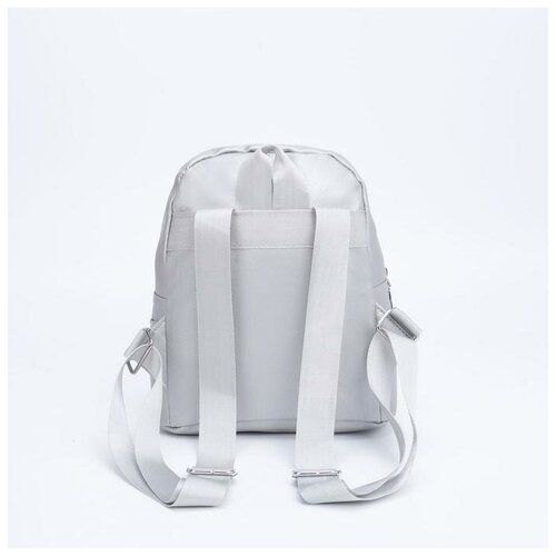фото Рюкзак, отдел на молнии, наружный карман, светоотражающий, цвет серый/розовый yandex market