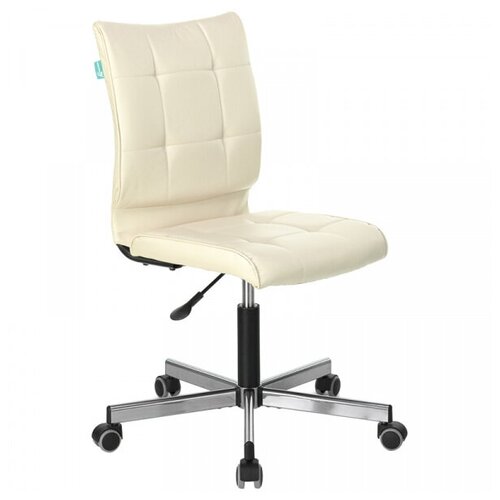 фото Кресло оператора бюрократ ch-330m/beige, ml ch, экокожа бежевый, без подлокотников, регулировка высоты сиденья