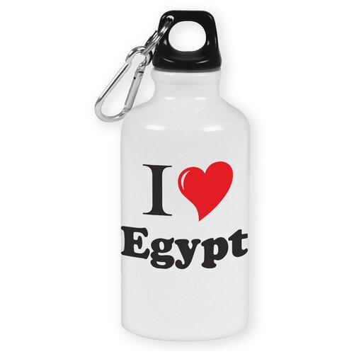 Бутылка с карабином CoolPodarok Путешествия. I love Egypt