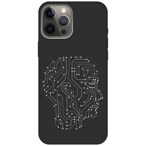 фото Ультратонкая защитная накладка soft touch для apple iphone 12 pro max с принтом "mindmap" черная gosso