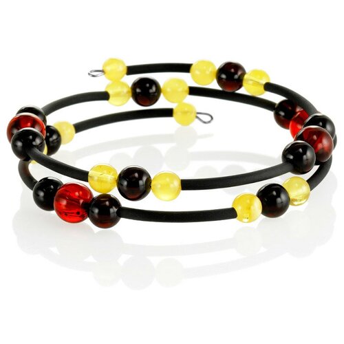 фото Amberholl безразмерный браслет с бусинами из натурального янтаря на струне «оклахома»