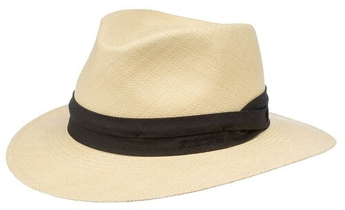 Шляпа федора STETSON, солома, подкладка, размер 57, бежевый