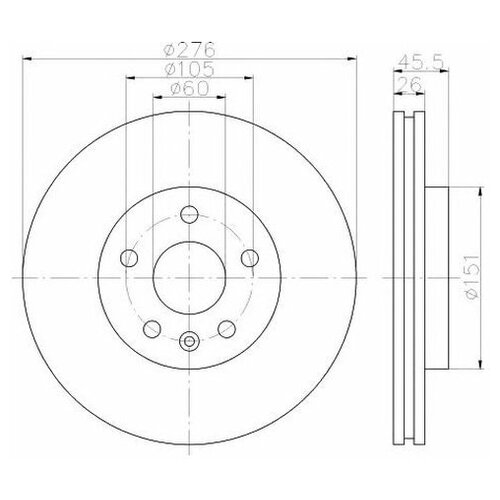 фото Тормозной диск hella 8dd 355 116-351 для chevrolet aveo, cruze; opel astra