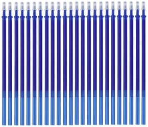 Стержни для стираемых ручек, синие 24 штуки, стираемые чернила Пиши-Стирай, игольчатый наконечник