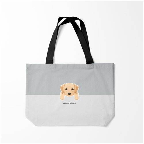 фото Сумка-шоппер / 46х35 см / популярные иллюстрации / животные лабрадор щенок burnettie