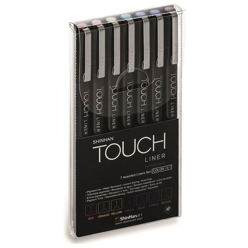 фото Touch liner набор линеров 7 шт7 цв0.1мм цветные 4105007 1 шт.