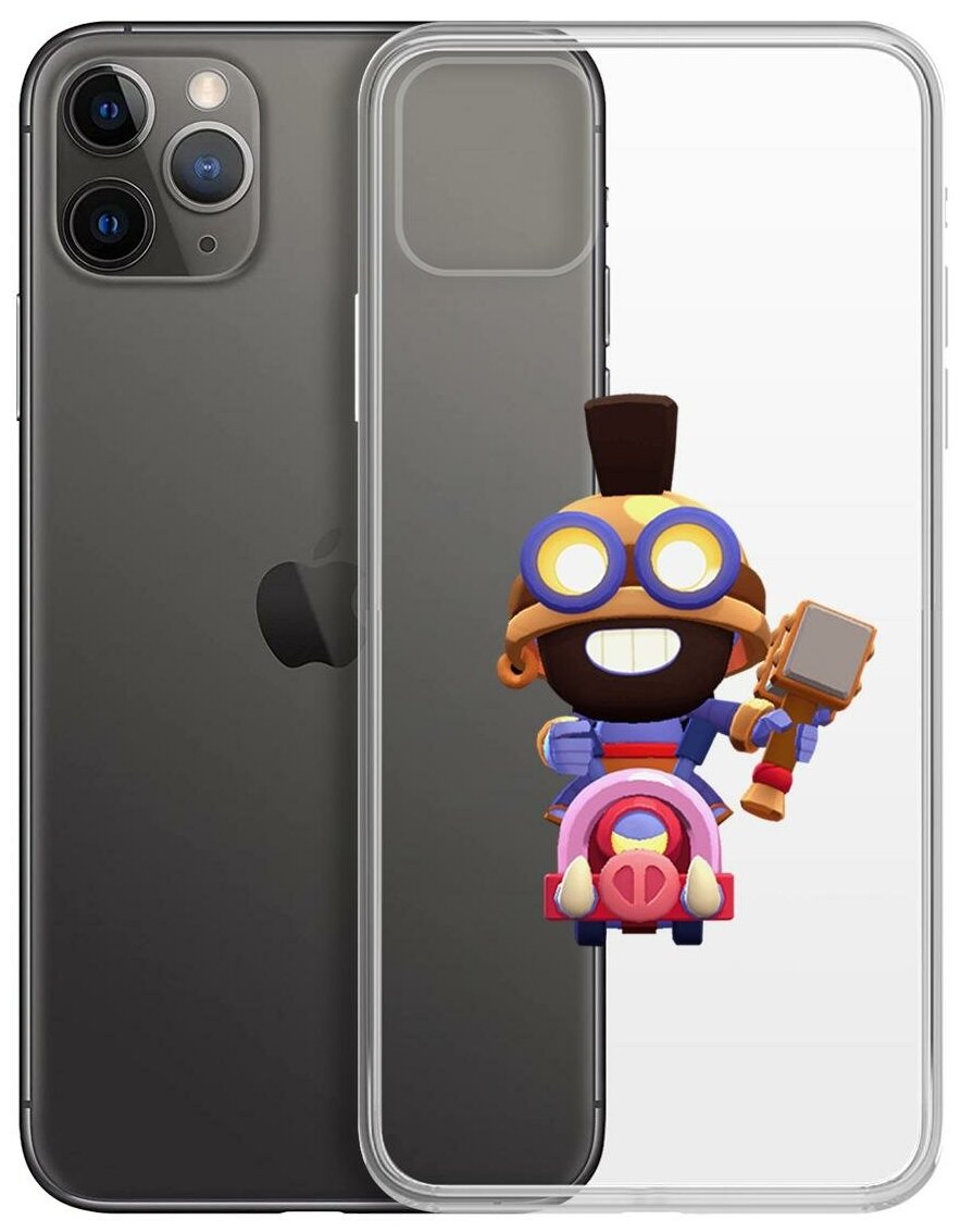 Чехол-накладка Clear Case Brawl Stars-Карл Всадник на кабане для iPhone 11 Pro Max