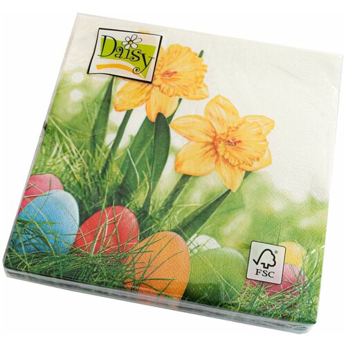 Салфетки сервиров.Daisy Пасха. Нарциссы, 33х33х3сл., 20шт