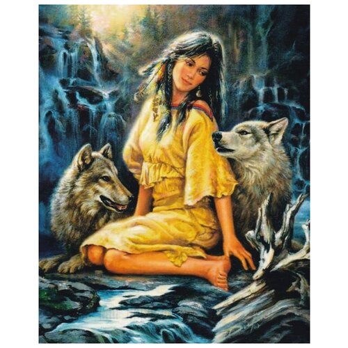 Алмазная мозаика Colibri Девушка и волки 40х50 см алмазная мозаика на подрамнике 40х50 волки и девушка
