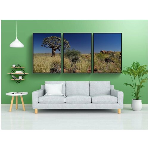 фото Набор модулных постеров для интерьера "колчан, дерево, африка" 60x90 см. в тубусе, без рамки lotsprints