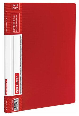 Папка с металлическим скоросшивателем и внутренним карманом BRAUBERG "Contract" красная до 100 л. 0 7 мм бизнес-класс, 10 шт