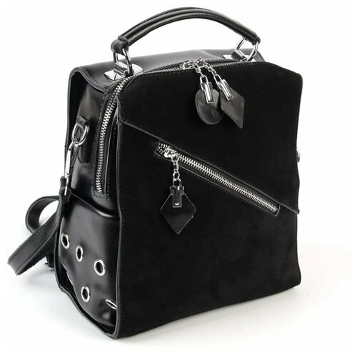 фото Женский кожаный рюкзак м2091-220 блек (113548) fuzi house