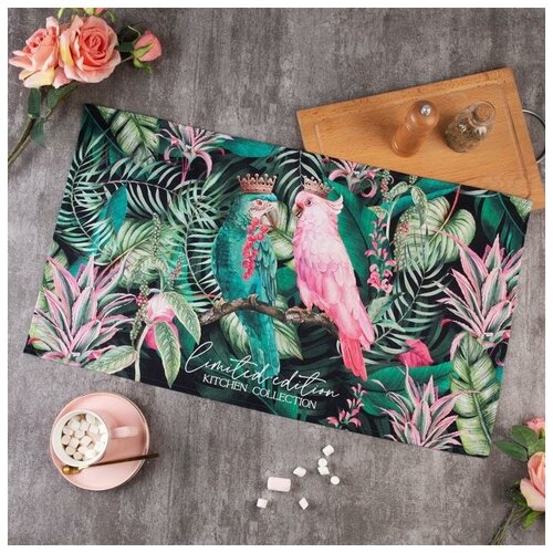 фото Полотенце "этель" tropical parrots 40х73 см, 100% хл, саржа 190 гр/м2 5423080