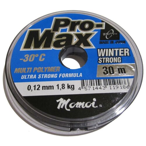 Леска Momoi Pro-Max Winter Strong 0,12мм 30м прозрачная