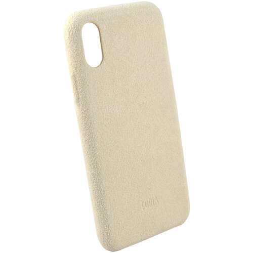 фото Чехол toria для iphone x/xs alcantara hard nebbia (beige)