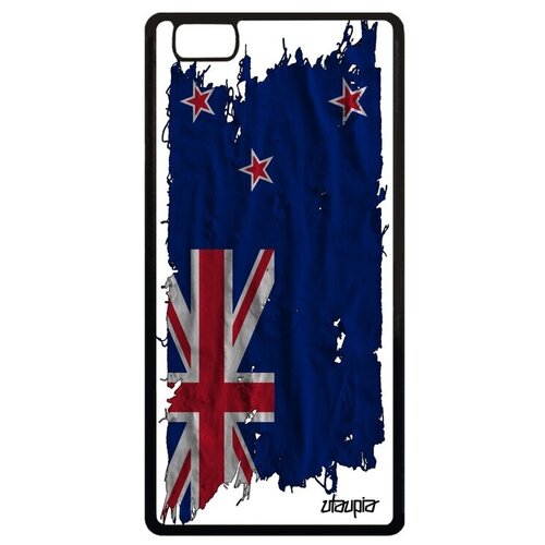 фото Новый чехол для мобильного // huawei p8 lite 2015 // "флаг новой зеландии на ткани" патриот дизайн, utaupia, белый