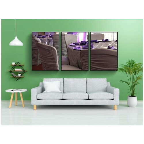 фото Набор модулных постеров для интерьера "сдержанный, стол, свадьба" 60x90 см. в тубусе, без рамки lotsprints