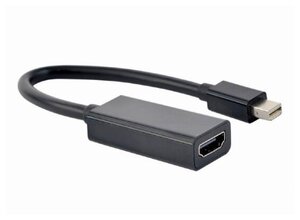 Переходник Cablexpert miniDisplayPort -> HDMI, , 4K, 20M/19F, кабель 15см, черный