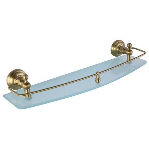 Полка стеклянная с металлическим ограничителем для ванной комнаты 1-ярусная 50 см ELGHANSA PRK-550-Bronze стекло, бронза