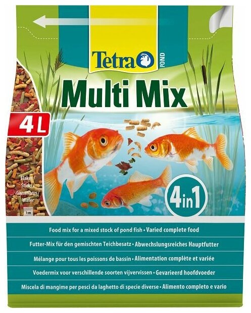 Tetra Pond MultiMix корм для пруд.рыб (гранулы, хлопья, таблетки, гаммарус), 4 л - фотография № 13