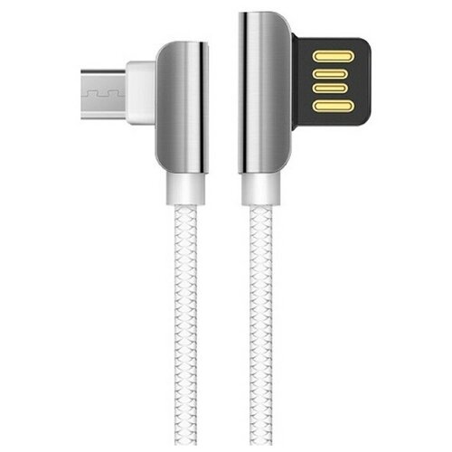 Кабель Hoco U42, USB - microUSB, 2.4 А, 1.2 м, угловой, белый кабель hoco hc 79385 u42 white