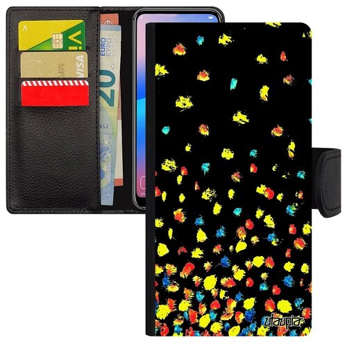 фото Противоударный чехол-книжка на телефон // samsung galaxy s7 edge // "снег" лепестки фон, utaupia, черный