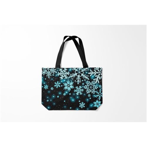 фото Сумка-шоппер / 46х35 см / популярные иллюстрации / узоры космические снежинки burnettie