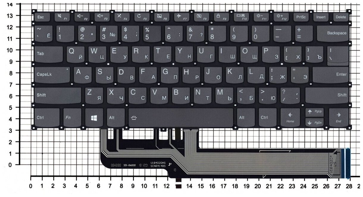 Клавиатура для ноутбука Lenovo XIAOXIN Air-14 2019 540S-14 черная с подсветкой