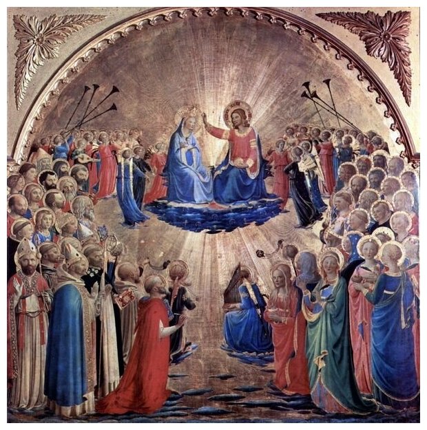 Репродукция на холсте Коронация Марии (Mary's coronation) №1 Фра Беато Анджелико 50см. x 50см.
