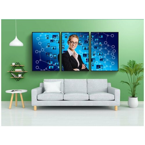 фото Набор модулных постеров для интерьера "женщина, лицо, мысли" 60x90 см. в тубусе, без рамки lotsprints