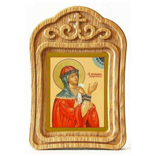 Праведная Иулиания Лазаревская, Муромская, икона в резной деревянной рамке праведная иулиания лазаревская муромская икона в рамке 8 9 5 см