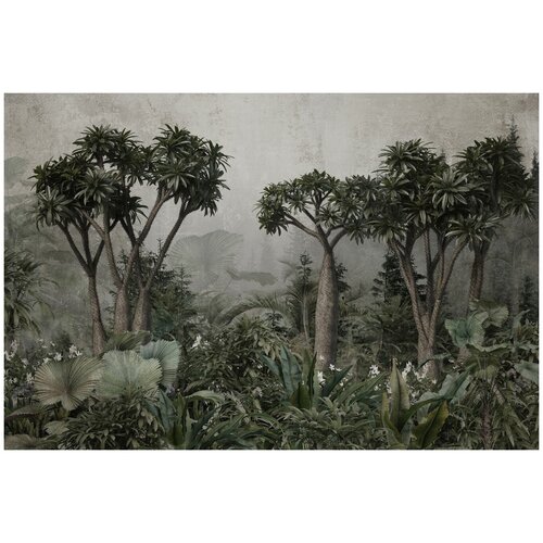 Фотообои Уютная стена Тропическое разнообразие растений 410х270 см Виниловые Бесшовные (единым полотном)
