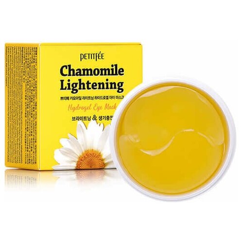 Petitfee Гидрогелевые патчи под глаза с экстрактом ромашки осветляющие Chamomile Lightening Hydrogel Eye Patch