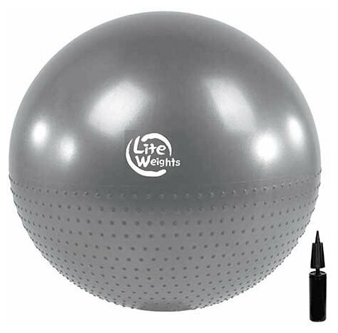 Мяч гимнастический Lite Weights + массажный Bb010-26 (65см, с насосом, серебро)