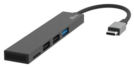 Разветвитель USB-C Ritmix CR -4314 хаб - концентратор 2 порта USB2.0+1порт USB3.0.металл