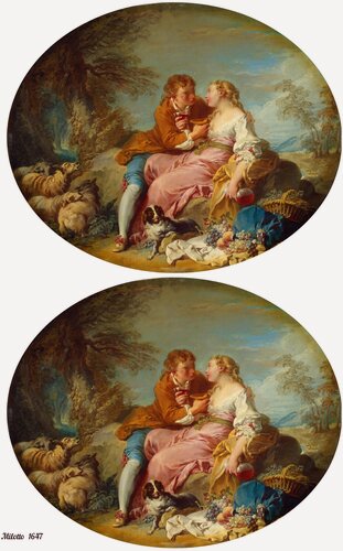 Изображение товара Декупажная карта А4 рисовая бумага тонкая картина овал