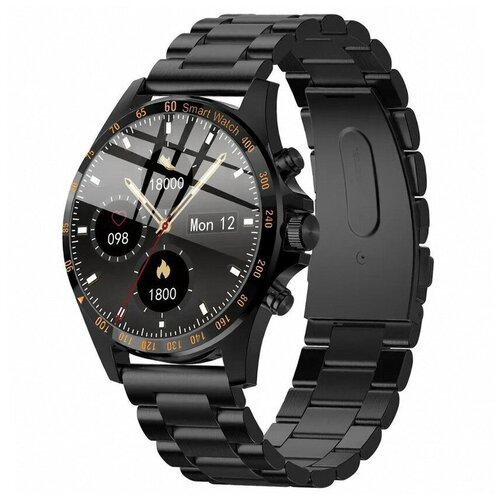 Смарт часы наручные мужские круглые KingWear LW09 умные смартчасы фитнес браслет с пульсометром для андроид и айфона с металлическим ремешком 539000₽