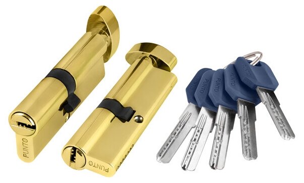 Цилиндровый механизм с вертушкой (Z402/80) Z4002Knob80(30+10+40) PB латунь 5 ключей