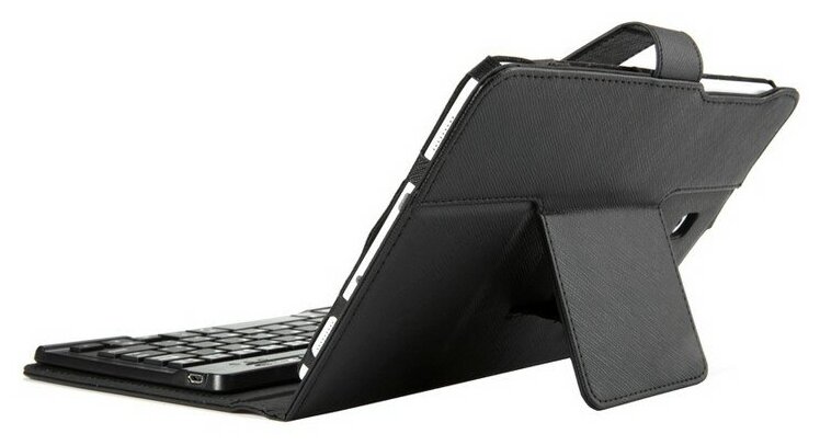 Клавиатура MyPads для Samsung Galaxy Tab S2 8.0 / T715 съёмная беспроводная Bluetooth в комплекте c кожаным чехлом и пластиковыми наклейками с ру...