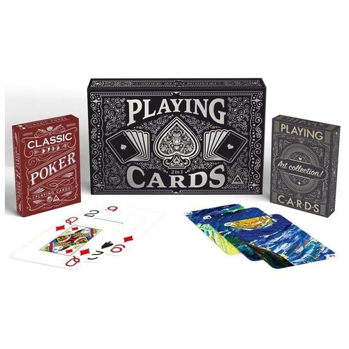 Подарочный набор 2 в 1 «Premium playing cards», 2 колоды по 54 карты