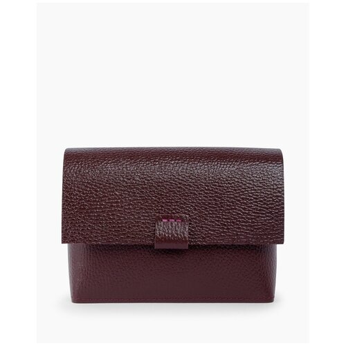 фото Женская поясная сумка из натуральной кожи бордовая a004 burgundy grain divalli