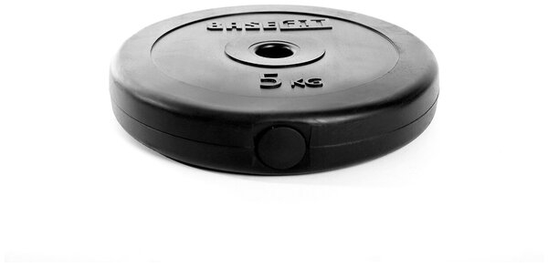 Диск пластиковый BASEFIT BB-203 5 кг, d=26 мм, черный